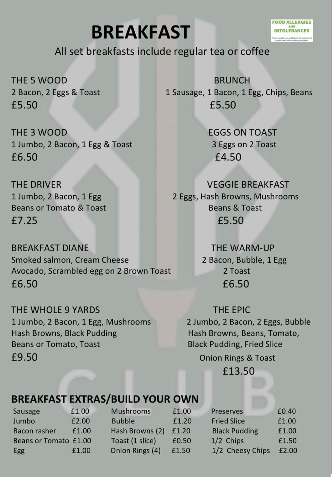 Catering Lydd Golf Club